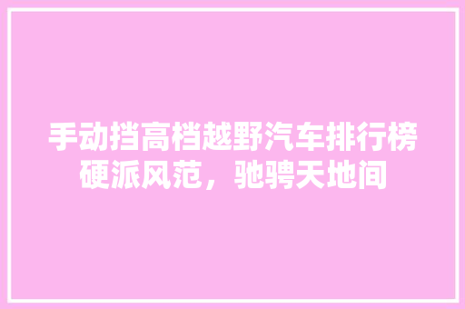 手动挡高档越野汽车排行榜硬派风范，驰骋天地间