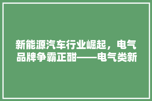 新能源汽车行业崛起，电气品牌争霸正酣——电气类新能源汽车品牌排行榜