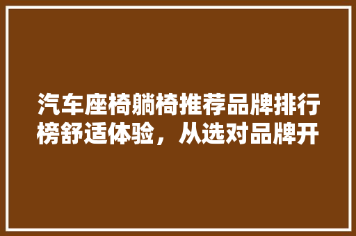 汽车座椅躺椅推荐品牌排行榜舒适体验，从选对品牌开始
