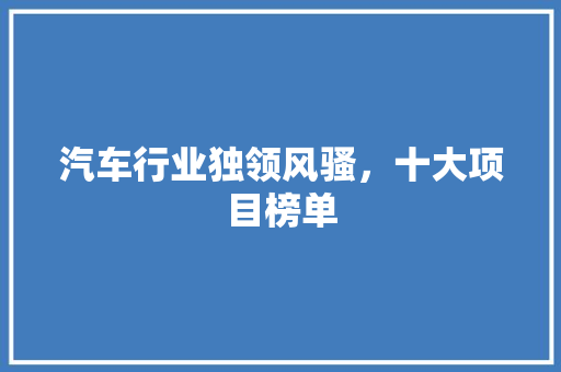 汽车行业独领风骚，十大项目榜单