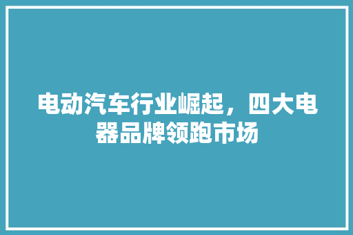电动汽车行业崛起，四大电器品牌领跑市场
