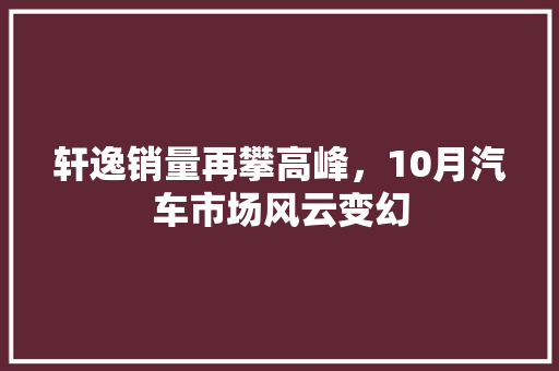 轩逸销量再攀高峰，10月汽车市场风云变幻