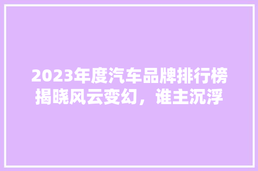 2023年度汽车品牌排行榜揭晓风云变幻，谁主沉浮