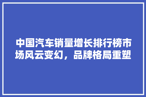 中国汽车销量增长排行榜市场风云变幻，品牌格局重塑