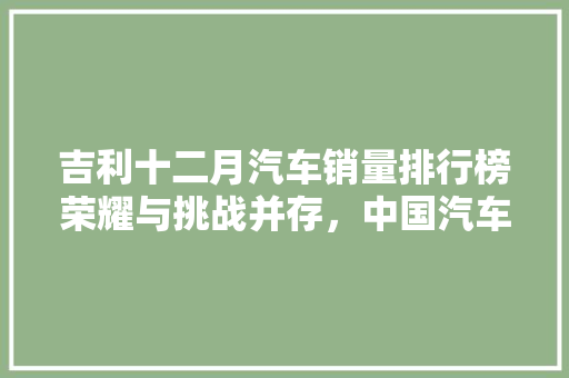 吉利十二月汽车销量排行榜荣耀与挑战并存，中国汽车产业再攀高峰