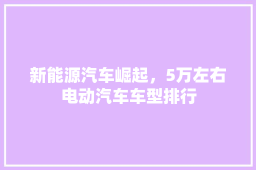 新能源汽车崛起，5万左右电动汽车车型排行