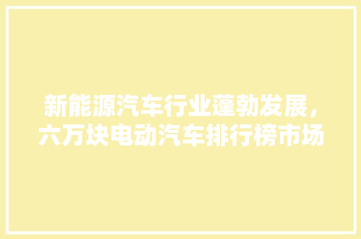 新能源汽车行业蓬勃发展，六万块电动汽车排行榜市场格局
