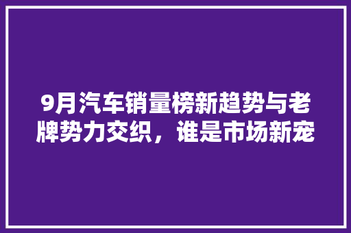 9月汽车销量榜新趋势与老牌势力交织，谁是市场新宠