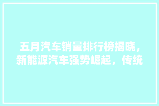 五月汽车销量排行榜揭晓，新能源汽车强势崛起，传统燃油车面临挑战