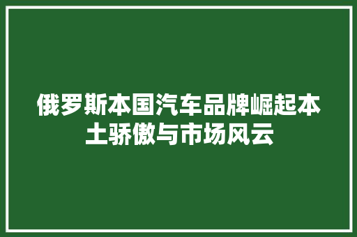 俄罗斯本国汽车品牌崛起本土骄傲与市场风云