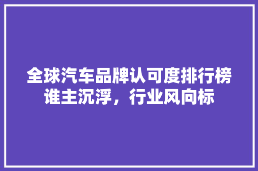 全球汽车品牌认可度排行榜谁主沉浮，行业风向标