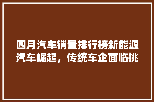 四月汽车销量排行榜新能源汽车崛起，传统车企面临挑战