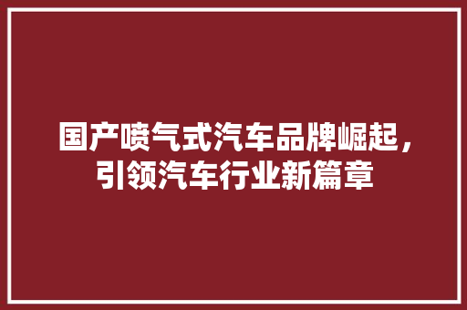 国产喷气式汽车品牌崛起，引领汽车行业新篇章