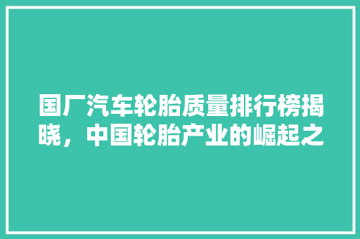 国厂汽车轮胎质量排行榜揭晓，中国轮胎产业的崛起之路